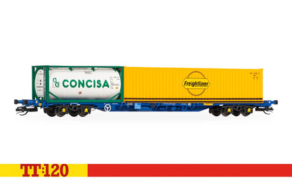HORNBY TT6031 Touax KFA Container Wagon with 1x20 & 1x40 Containers - Chester Model Centre