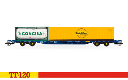 HORNBY TT6031 Touax KFA Container Wagon with 1x20 & 1x40 Containers - Chester Model Centre