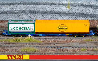 HORNBY TT6031 Touax KFA Container Wagon with 1x20 & 1x40 Containers - Chester Model Centre