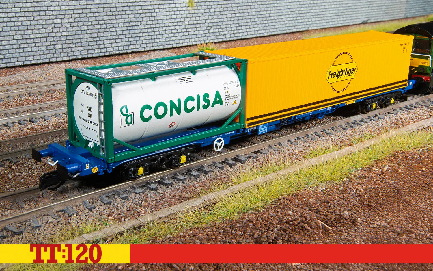 HORNBY TT6031 Touax KFA Container Wagon with 1x20 & 1x40 Containers - Chester Model Centre