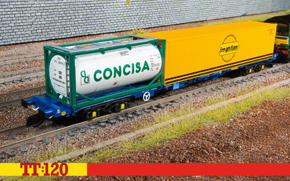 HORNBY TT6031 Touax KFA Container Wagon with 1x20 & 1x40 Containers - Chester Model Centre
