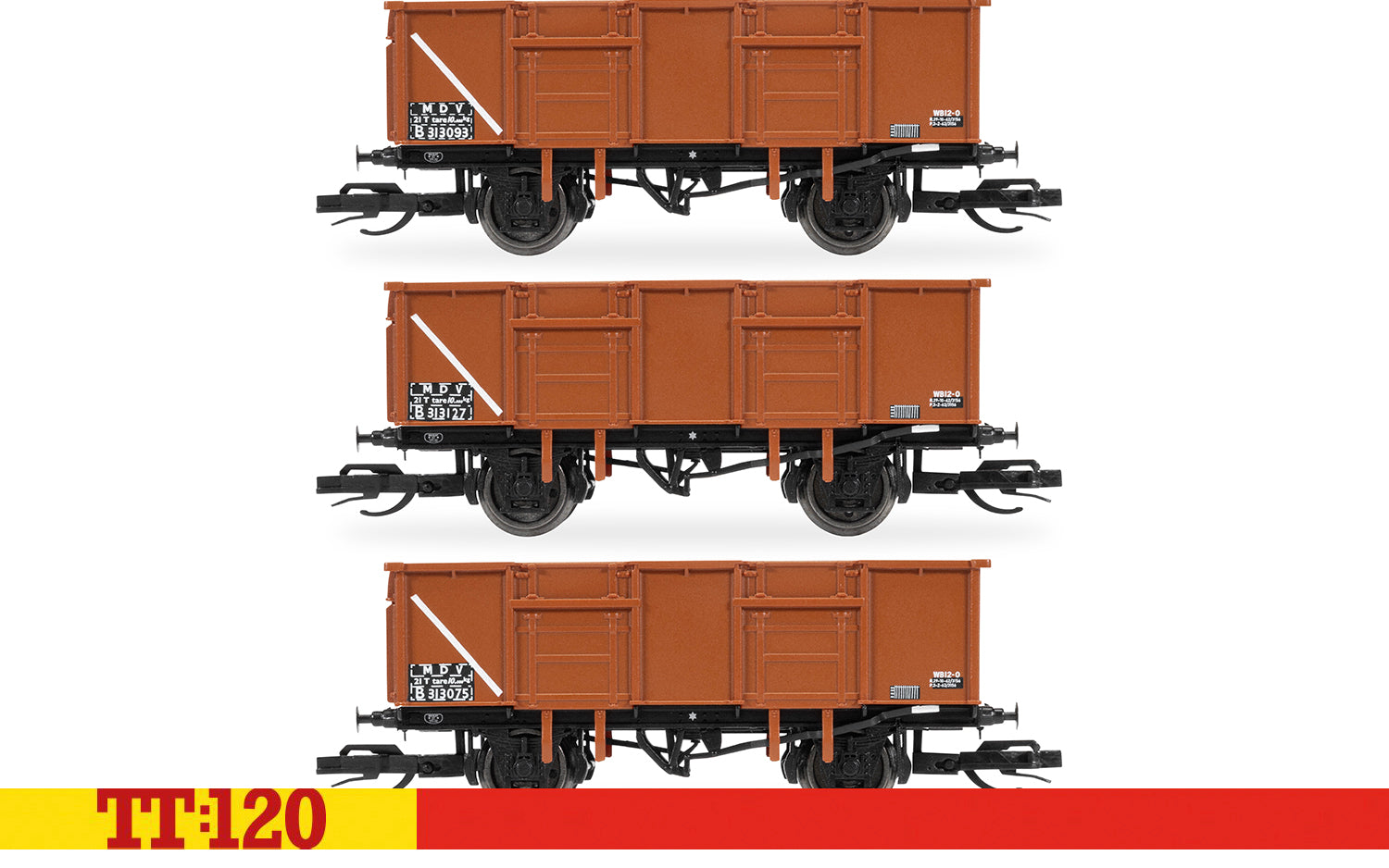 Hornby TT120 TT6039 BR 21T Mineral wagon Triple Pack 313093 313075 313127 - Chester Model Centre