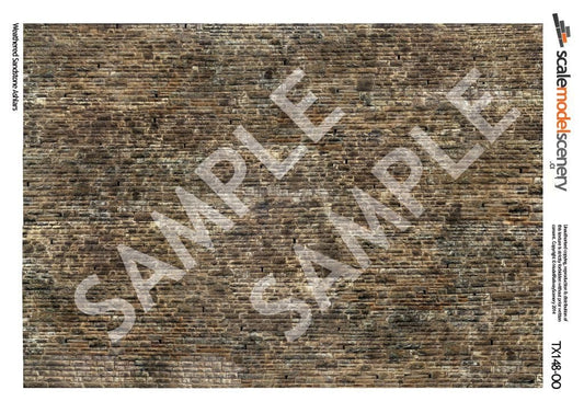 Scale Model Scenery TX148 -OO Weathered Sandstone Ashlars Texture Paper (Pack of 5) - OO/4mm/1:76 - Chester Model Centre