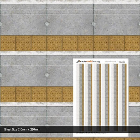 Scale Model Scenery TX212-OO Network Rail Platform Edge Coping With Buff Tactile Paving (Pack of 5) OO/4mm/1:76 - Chester Model Centre