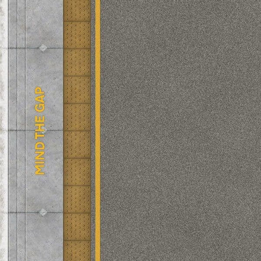 Scale Model Scenery TX233-OO Asphalt Platform Sheets With Network Rail Coping & Yellow Line ( Pk of 5) OO/4mm/1:76 - Chester Model Centre