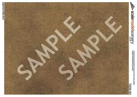 Scale Model Scenery TX255-OO English Bond Yellow Brick Texture Paper (Pack of 5) - OO/4mm/1:76 - Chester Model Centre