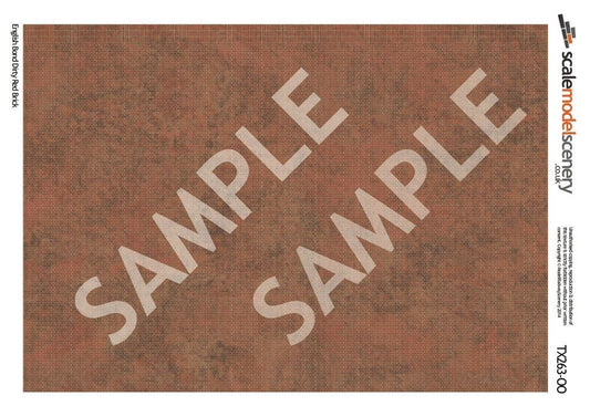Scale Model Scenery TX263-OO English Bond Dirty Red Brick Texture Paper (Pack of 5) - OO/4mm/1:76 - Chester Model Centre