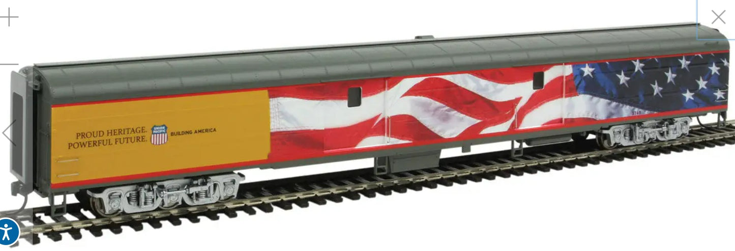 WALTHERS Proto #920-9200 - 85' ACF Baggage Car Union Pacific Heritage Series American Flag Scheme #5769 - Chester Model Centre