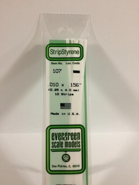Evergreen 107 - 0.25 x 4.0mm Strips - Chester Model Centre
