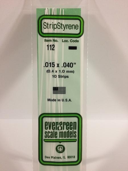 Evergreen 112 - 0.4 x 1.0mm Strips - Chester Model Centre