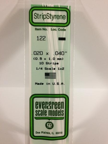 Evergreen 122 - 0.5 x 1.0mm Strips - Chester Model Centre