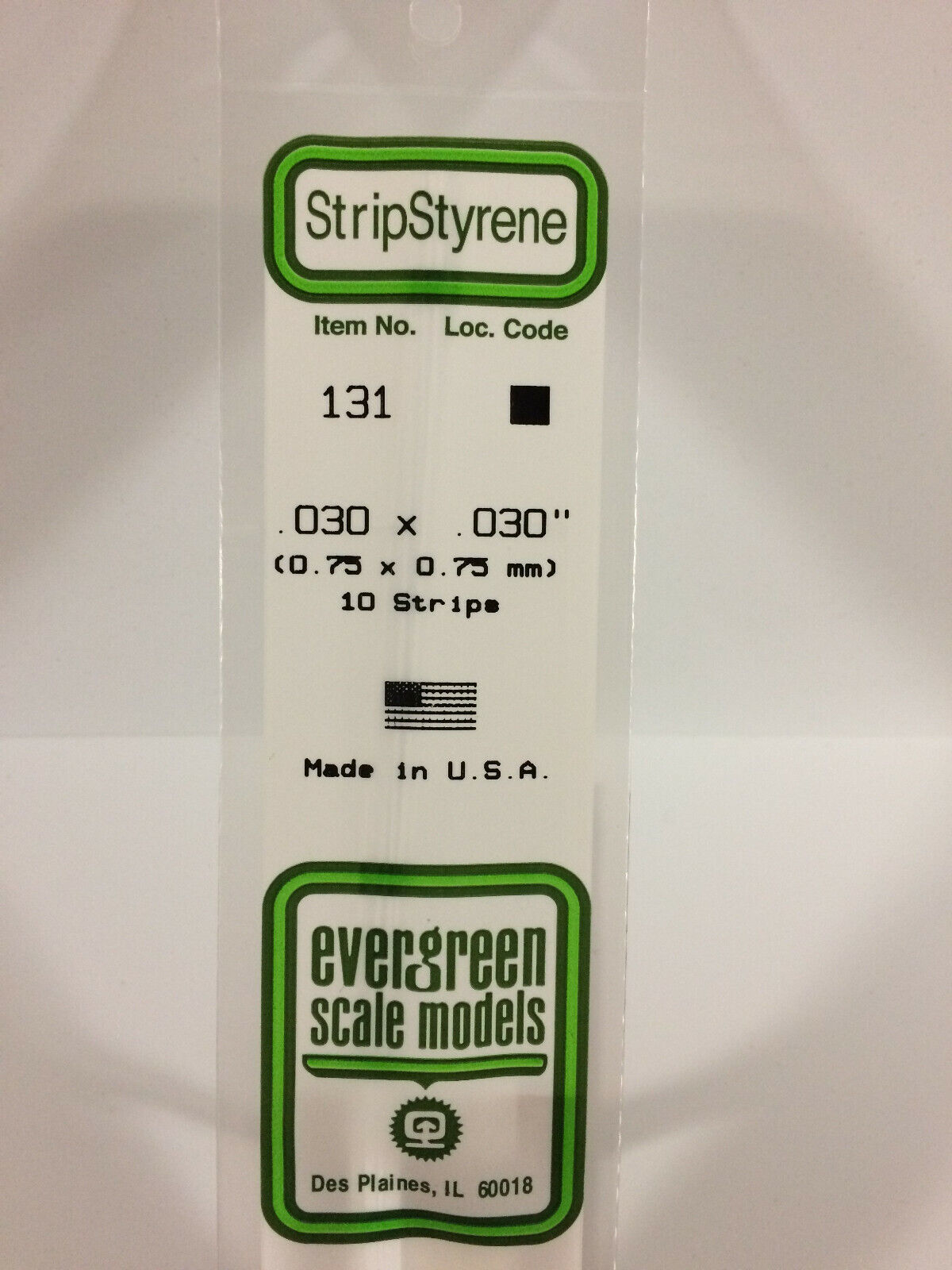 Evergreen 131 Strip Styrene .030 x 14 in 10 Pk - Chester Model Centre