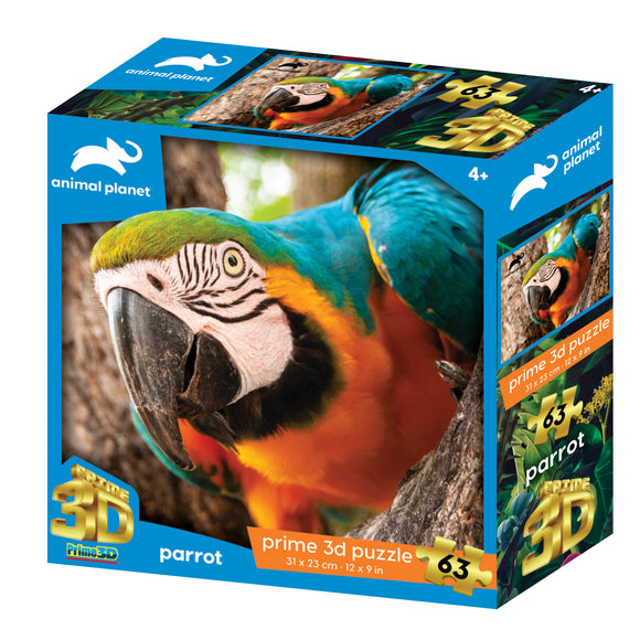 Animal Planet Parrot 63 piece 3D Jigsaw Puzzle - Chester Model Centre