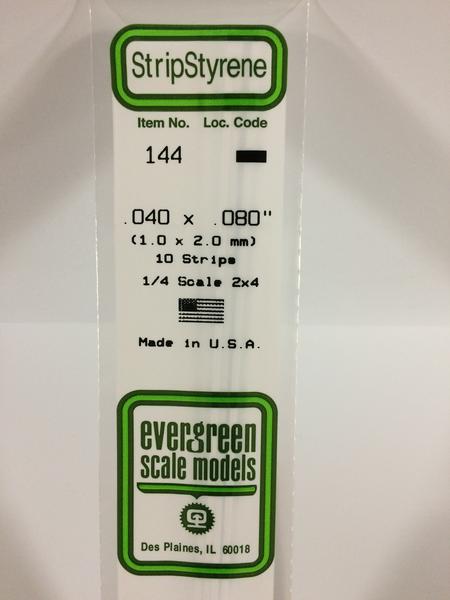 Evergreen 144 - 1.0 x 2.0mm Strips - Chester Model Centre