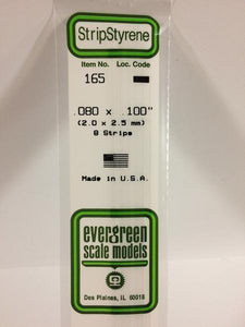 Evergreen 165 - 2.0 x 2.5mm Strips - Chester Model Centre