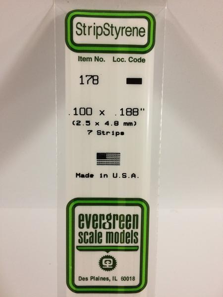 Evergreen 178 2.5 x 4.8mm Strips - Chester Model Centre