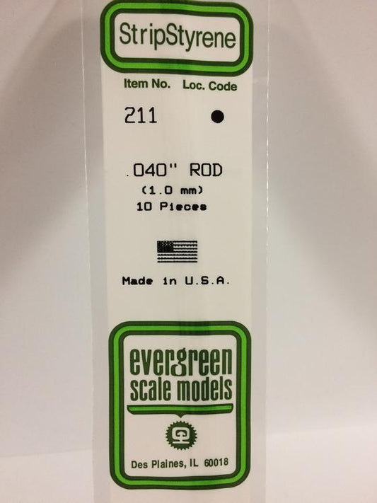 Evergreen 211 - 1.0mm Rod - Chester Model Centre