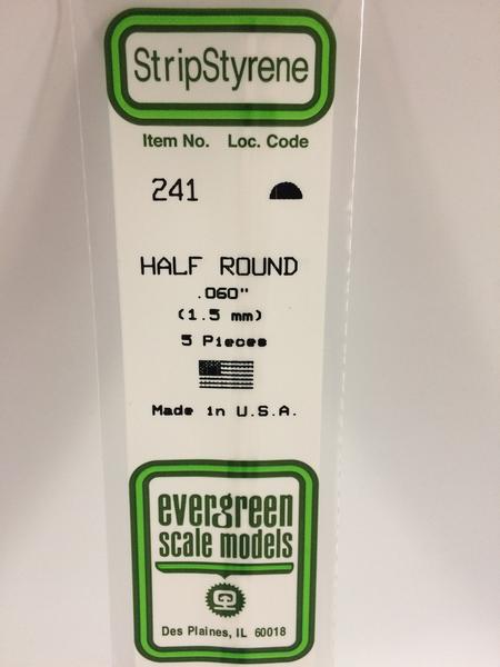 Evergreen 241 - 1.5mm Half Round - Chester Model Centre