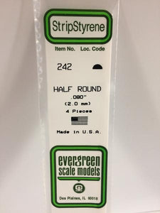 Evergreen 242 - 2.0mm Half Round - Chester Model Centre