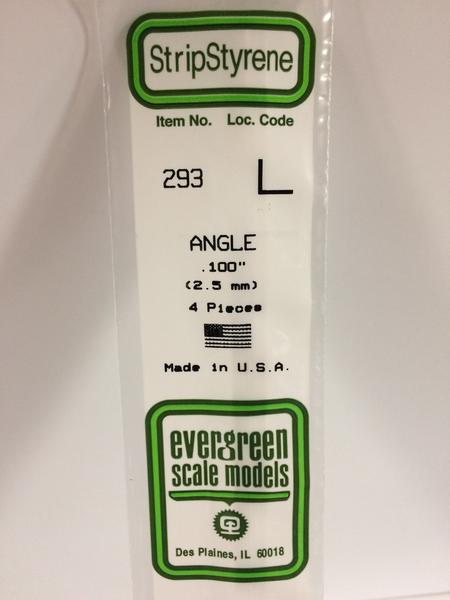 Evergreen 293 - 2.5mm L Angle - Chester Model Centre