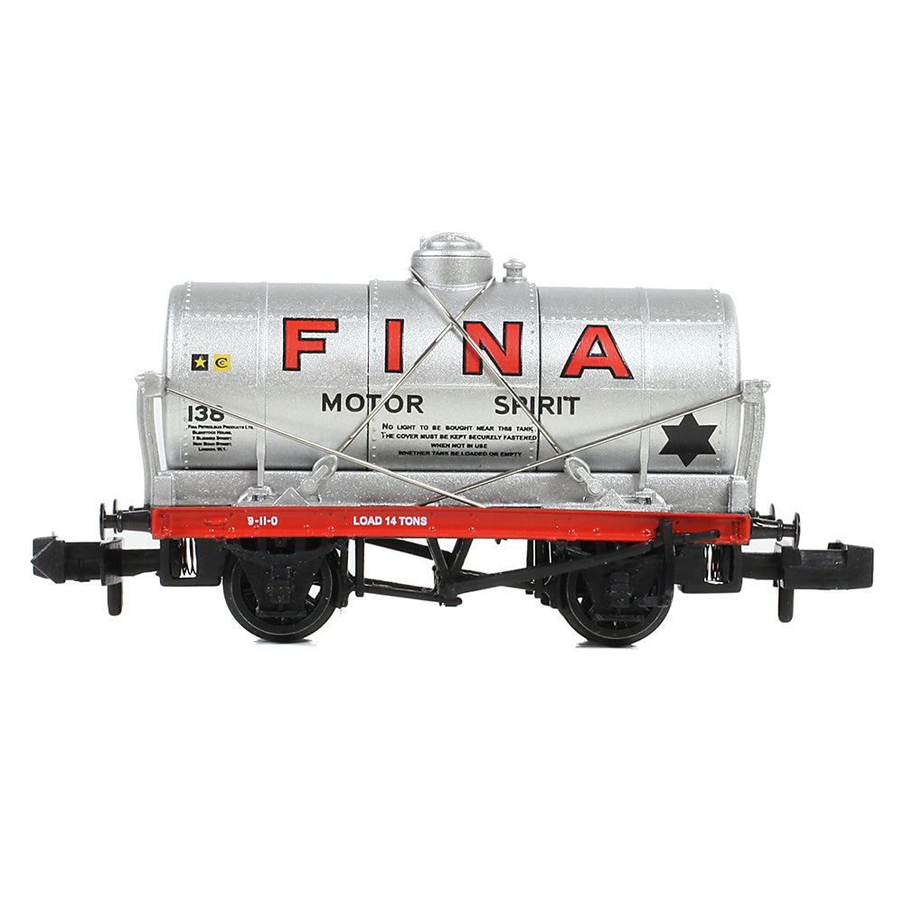 Graham Farish N Gauge 373-658 14T Tank Wagon 'Fina' Silver - Chester Model Centre