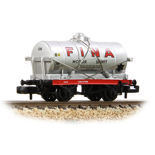 Graham Farish N Gauge 373-658 14T Tank Wagon 'Fina' Silver - Chester Model Centre