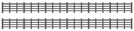 Lineside Fencing Black (4 bar) - Chester Model Centre
