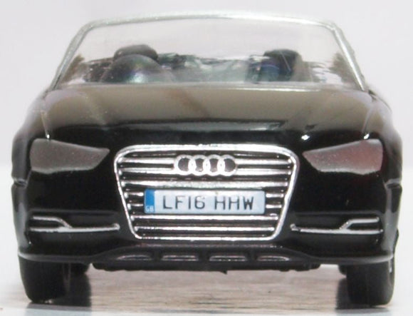 Oxford Diecast OO Gauge Audi S3 Cabriolet Mythos Black - Chester Model Centre
