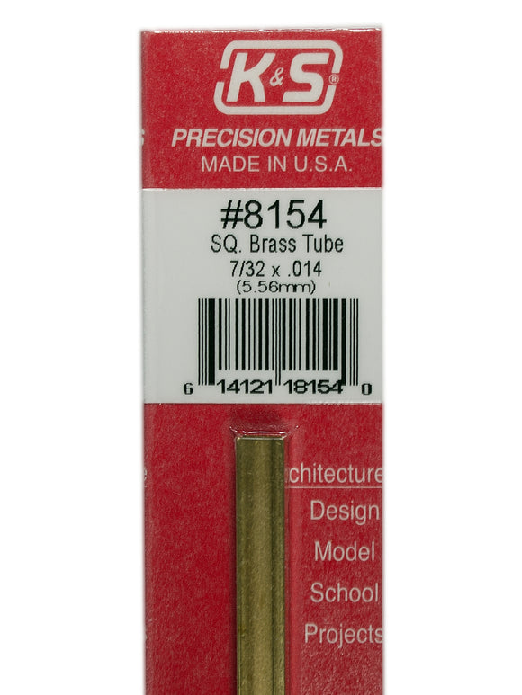 Square Brass Tube 7/32 x .014 - Chester Model Centre