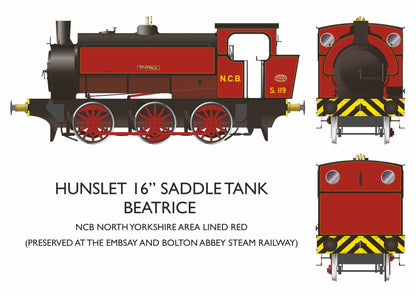 Rapido 903003 - 16" Hunslet – “Beatrice” South Yorkshire Area NCB Lined Red - DCC Ready - Chester Model Centre