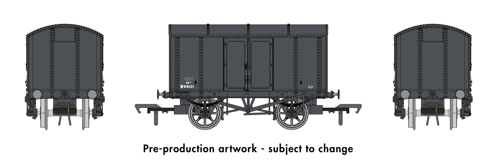 Rapido OO Gauge Wagon 908008 - Iron Mink No.W69121 - BR Grey - Chester Model Centre
