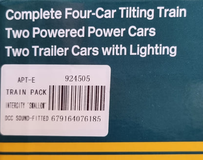 Rapido Trains 924505 OO Gauge APT-E 4 Car Train Pack Intercity Swallow Livery (DCC Sound) - Chester Model Centre