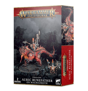 Fyreslayers Auric Runefather on Magmadroth - Chester Model Centre