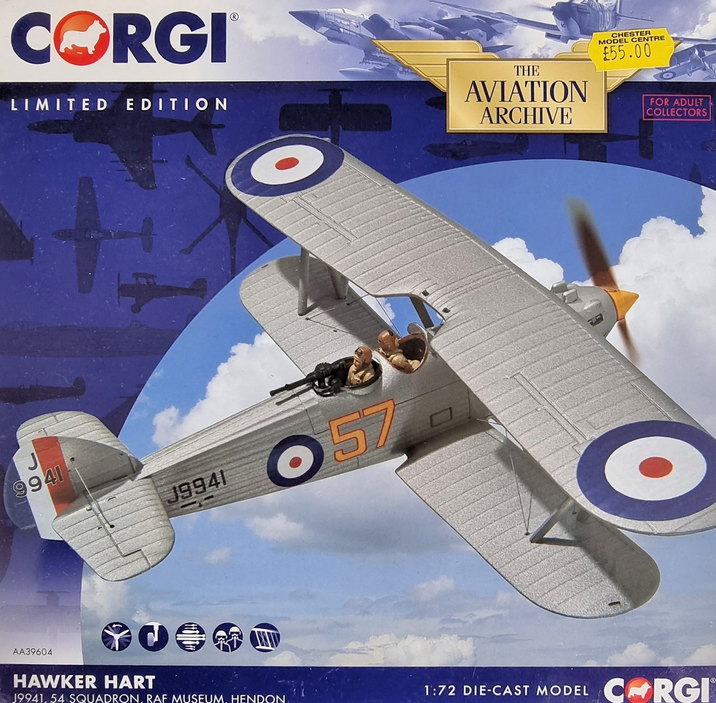 Corgi The Aviation Archive Limited Edition 1:72 AA39604 Hawker Hart 19941 - Chester Model Centre