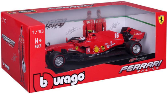 Burago 1:18  Ferrari Scuderia #16 Charles Leclerc 2020 SF1000 Soft Tyres (Red walls) - Chester Model Centre
