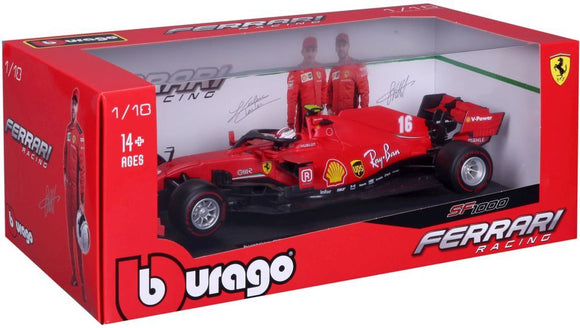 Burago 1:18  Ferrari Scuderia #16 Charles Leclerc 2020 SF1000 Soft Tyres (Red walls) - Chester Model Centre