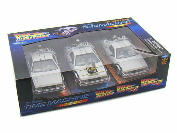 1/24 Scale Back To The Future Trilogy - All Three Delorean Time Machines - Chester Model Centre