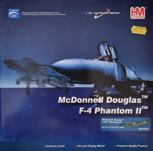 Hobbymaster HA1981 McDonnell Douglas F-4G Phantom II, 69-7582, 37 TFW USAF 1980's, "Wild Weasel" - Chester Model Centre