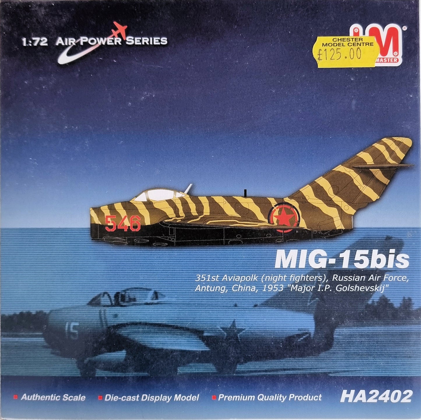 Hobbymaster HA2402 MIG-I5bis, 351st Aviapolk (night fighters) Russian Air Forc, Antung, China, 1953 "Major I P Golshevskij" - Chester Model Centre