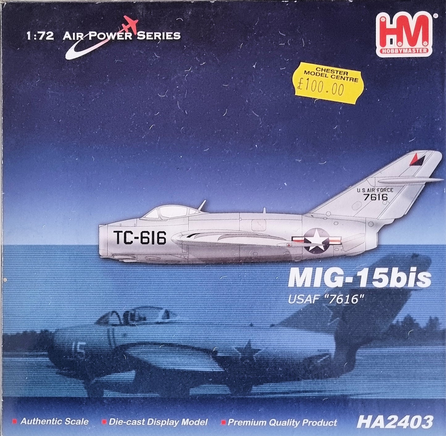 Hobbymaster 1:72 HA2403 MIG-15bis USAF "7616" - Chester Model Centre
