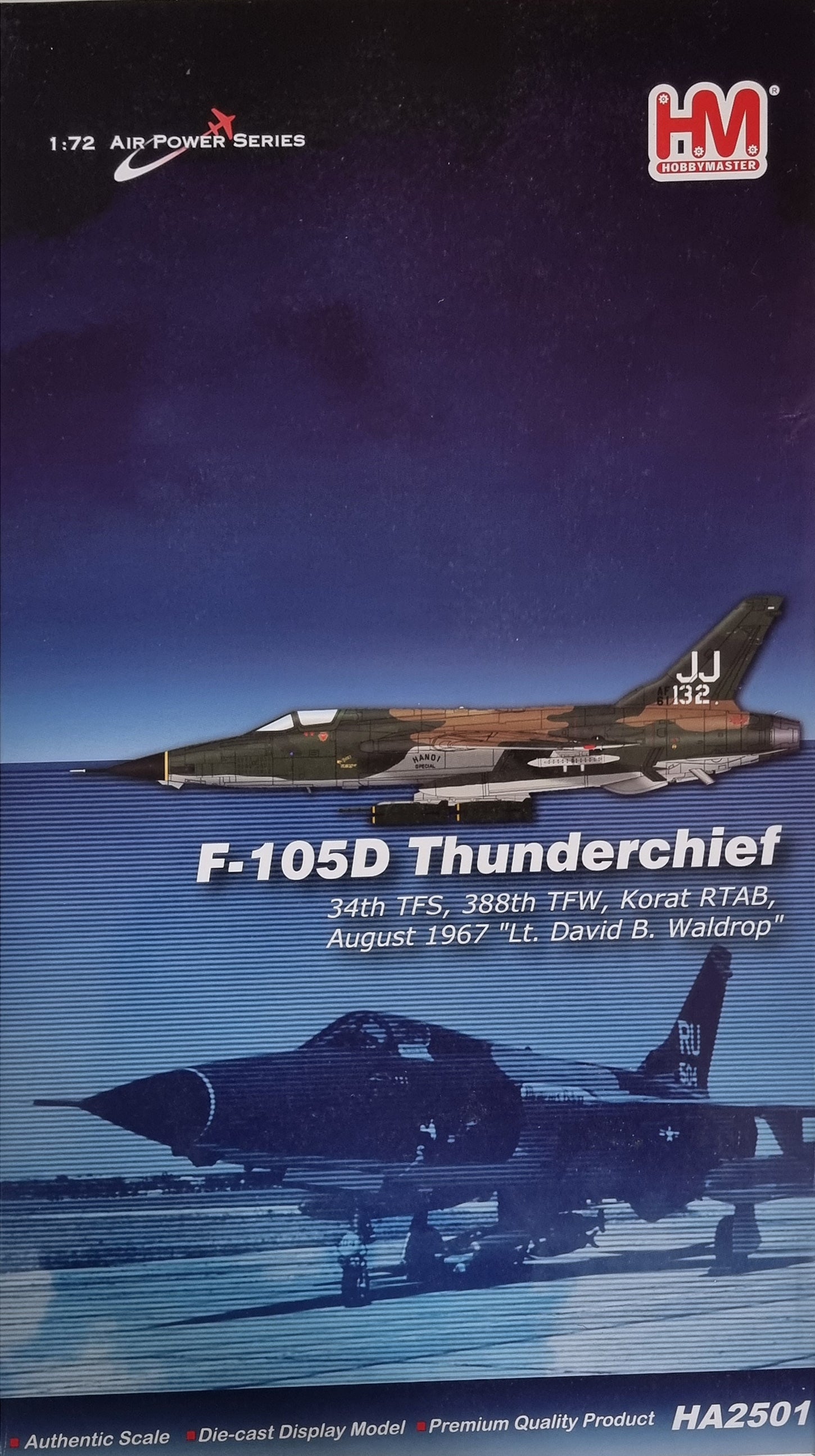 Hobbymaster HA2501 F-105D Thunderchief 34th TFS, 388th TFW, Korat RTAB, August 1967 "Lt. David B Wadrop" - Chester Model Centre