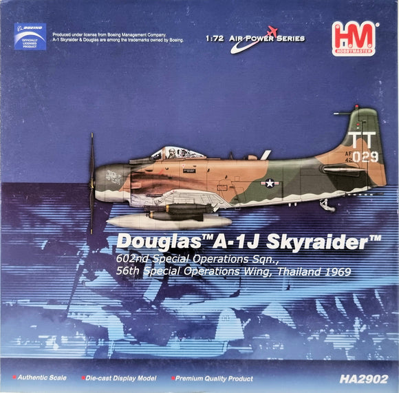 HobbyMaster HA2902 Douglas A-1J Skyraider 602nd Special Operations, 56th Special Operations Wing, Thailand 1969 - Chester Model Centre