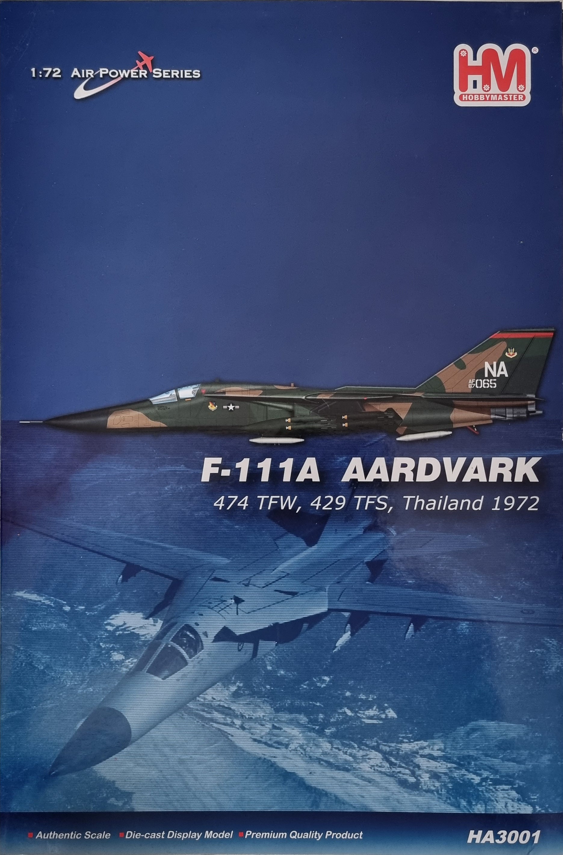 Hobbymaster HA3001 The General Dynamics F-111A AArdvark 474 TFW, 429 TFS, Thailand 1972 - Chester Model Centre