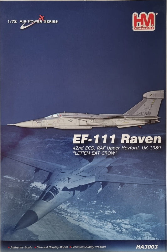 Hobbymaster HA3003 EF-111A Raven42nd ECS, RAF Upper Heyford, UK 1989 "Let'Em Eat Crow" - Chester Model Centre