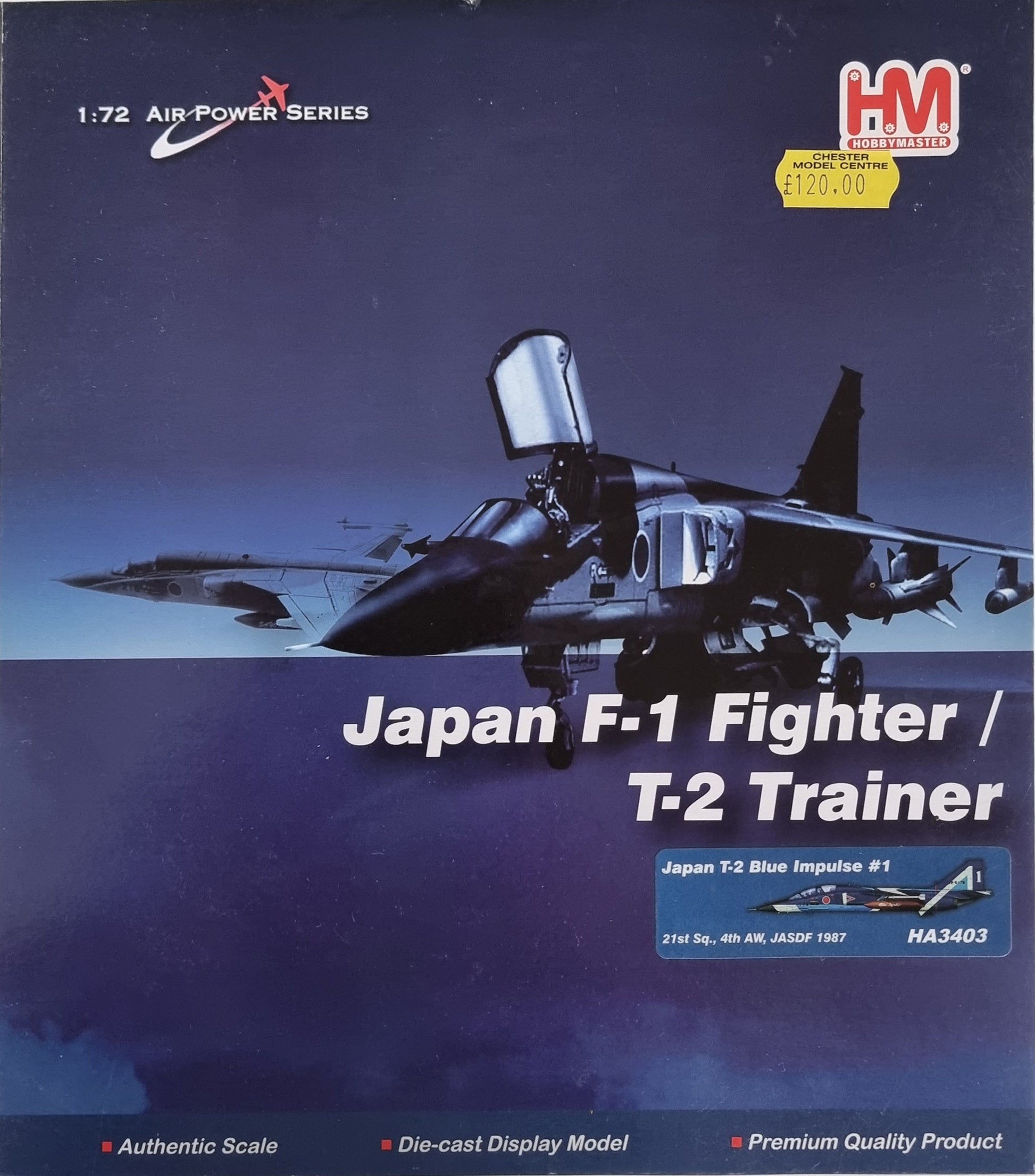 Hobbymaster HA3403 Japan T-2 Blue Impulse #1, 21st Sq, 4th AW, JASDF 1987 - Chester Model Centre