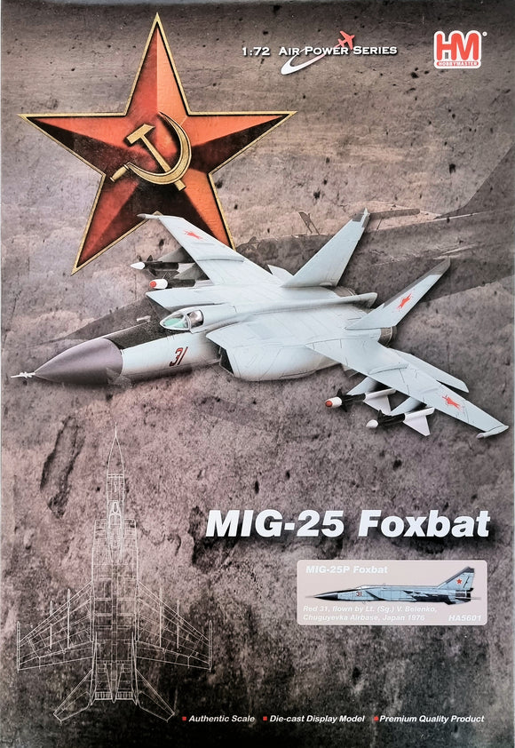 Hobbymaster HA5601 MIG-25 Foxbat Red 31, flown by Lt (Sg)) V Belenko, Chuguyevka Airbase, Japan 1976 - Chester Model Centre