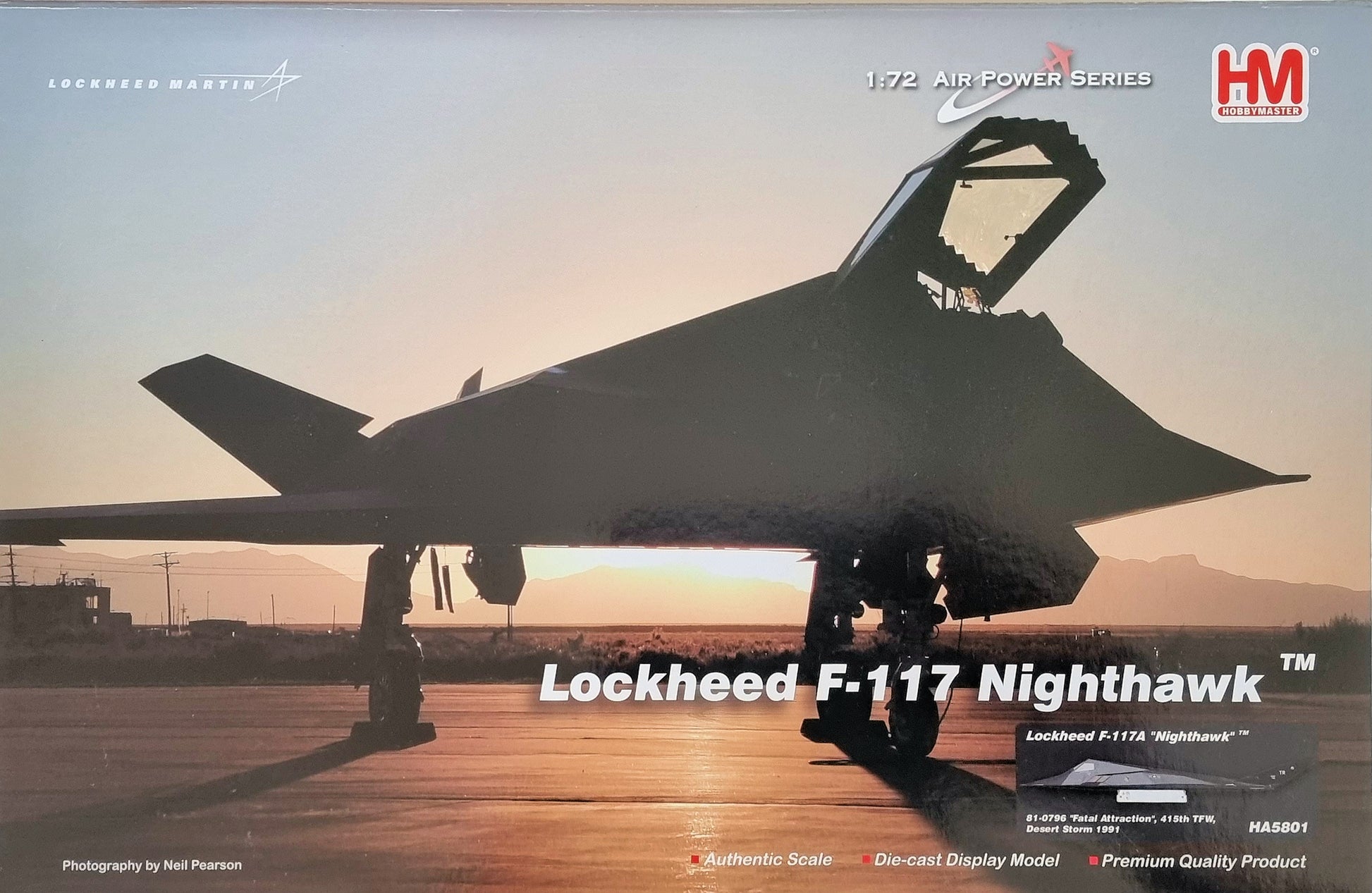 Hobbymaster HA5801 F-117 "Nighthawk"81-0796 "Fatal Attraction", 415th TFW, Desert Storm 1991 - Chester Model Centre