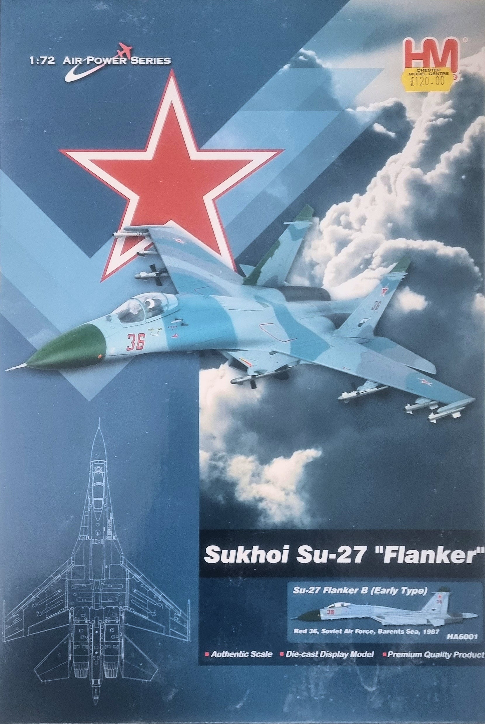 Hobbymaster 1:72 Air Power Series Sukhoi SU-27 Flanker HA6001 - Chester Model Centre
