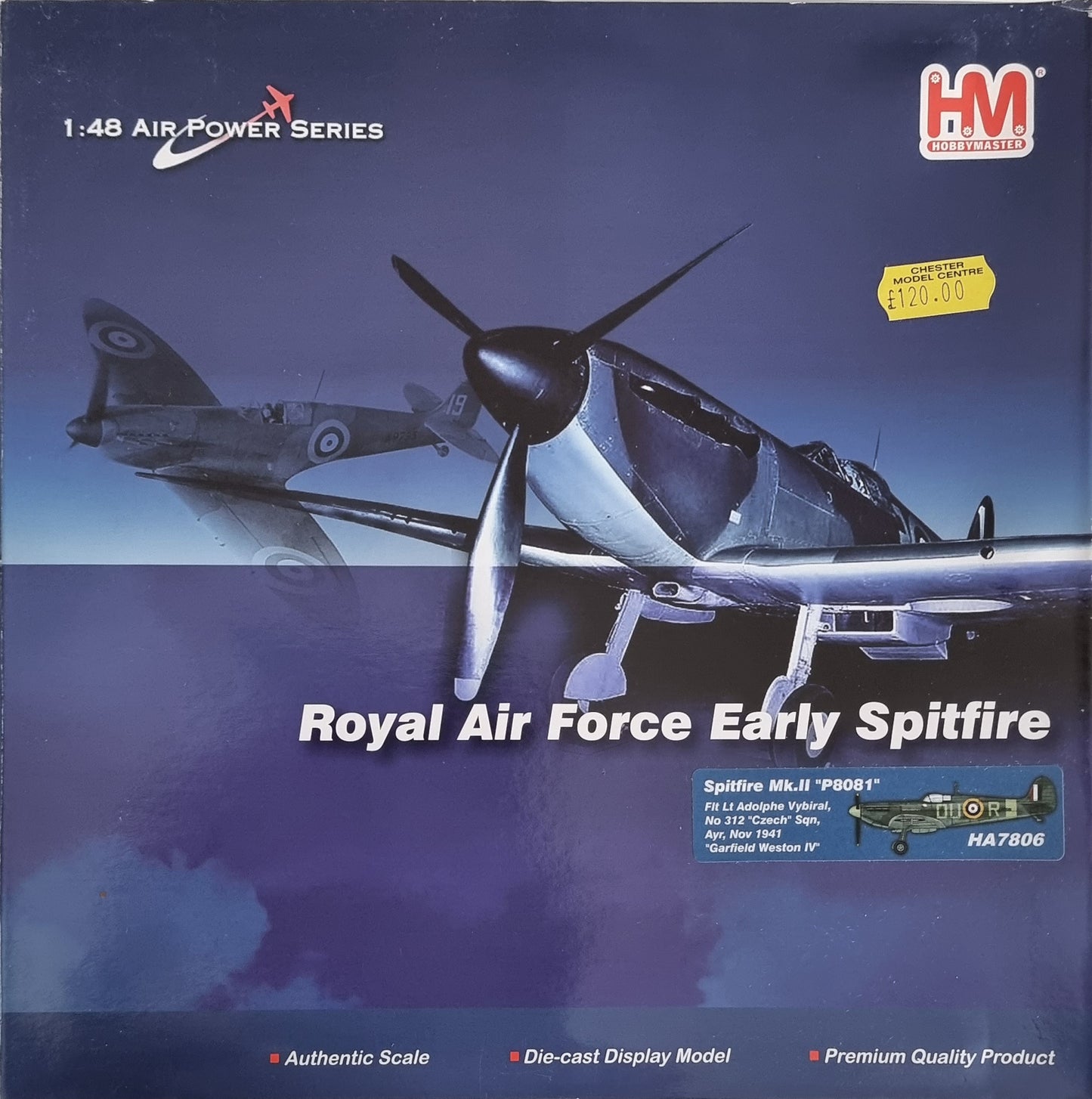 Hobbymaster HA7806 1:48 Royal Air Force Early Spitfire - Chester Model Centre