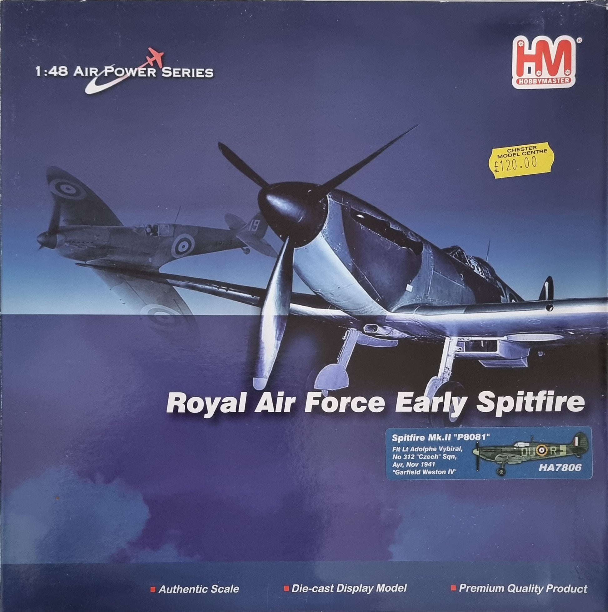 Hobbymaster HA7806 1:48 Royal Air Force Early Spitfire - Chester Model Centre